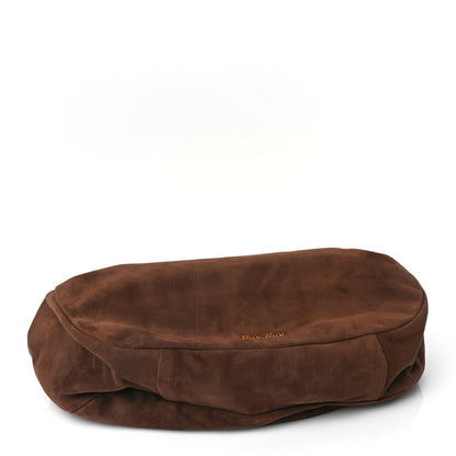 Miu Miu Camoscio Suede Kiss Lock Clutch Cacao 3 of 8