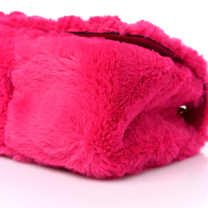 Versace Faux Fur Quilted Virtus Shoulder Bag Fuxia 9 of 9