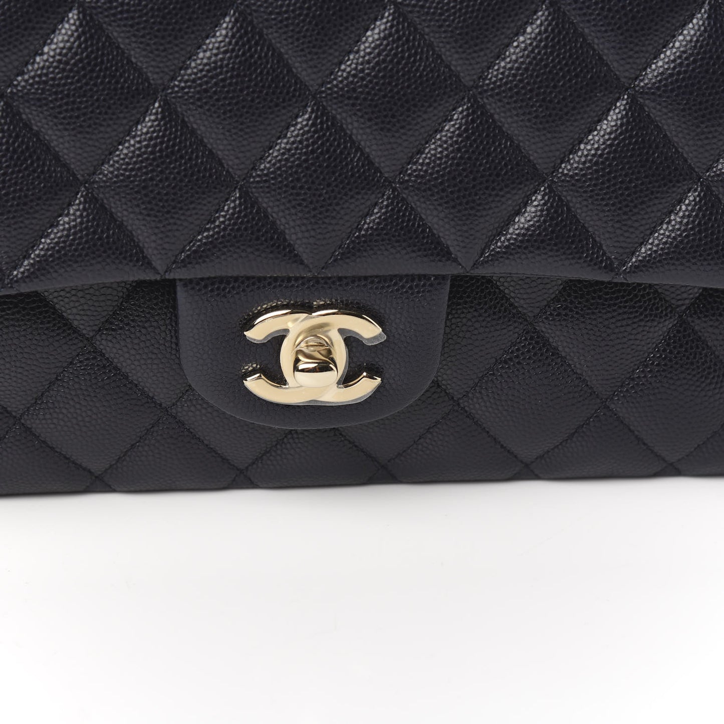 Caviar Quilted Medium Double Flap Navy
