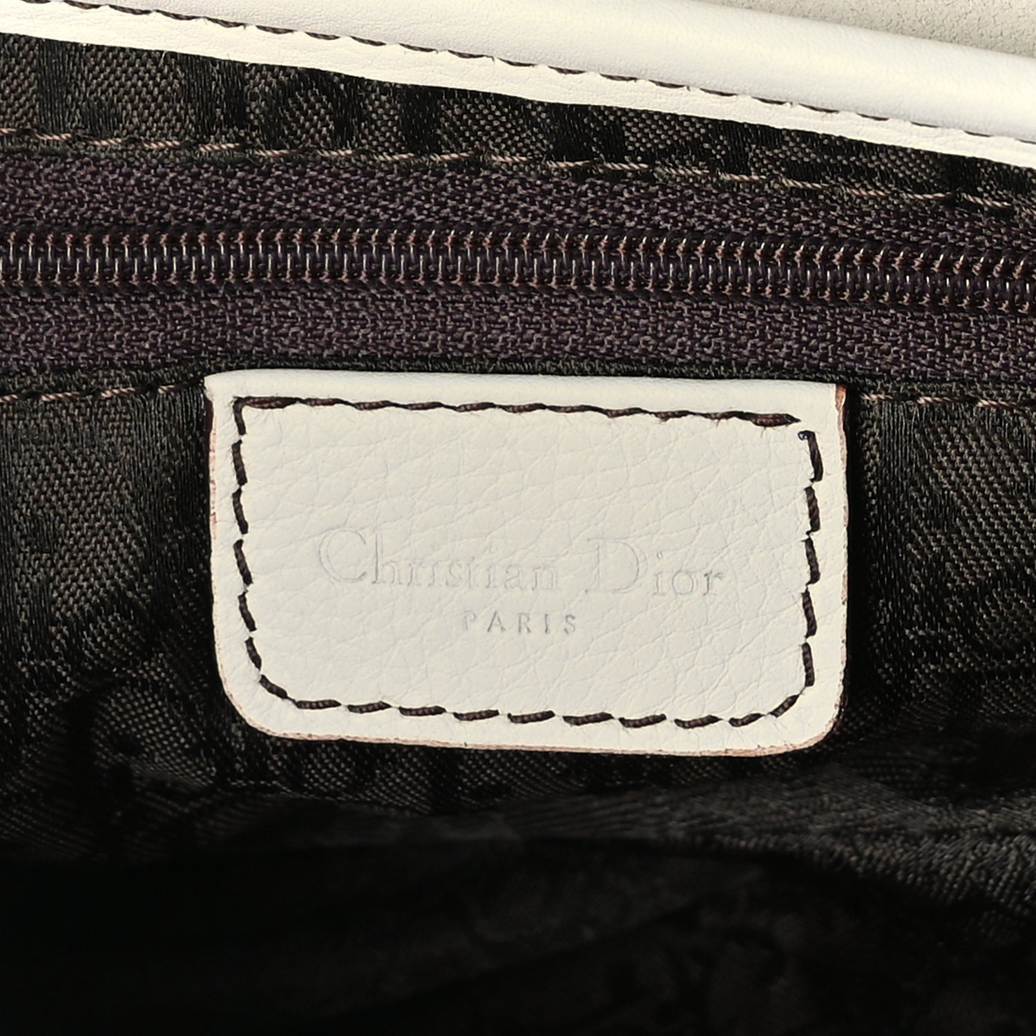 Christian Dior Calfskin Saddle Bag White 5 of 8