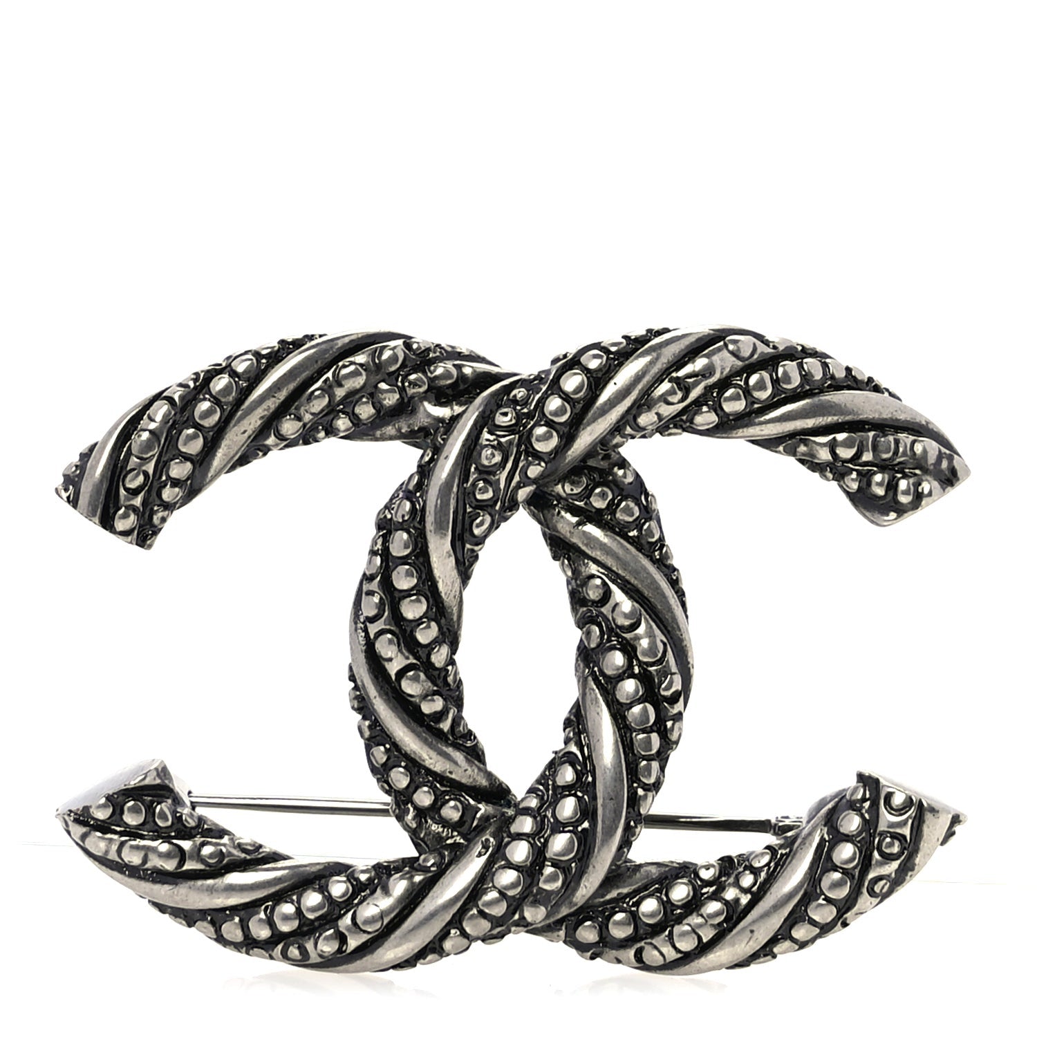 Chanel Ruthenium Twisted CC Brooch 1 of 4