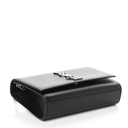 Saint Laurent Grain De Poudre Small Monogram Kate Satchel Black 4 of 9