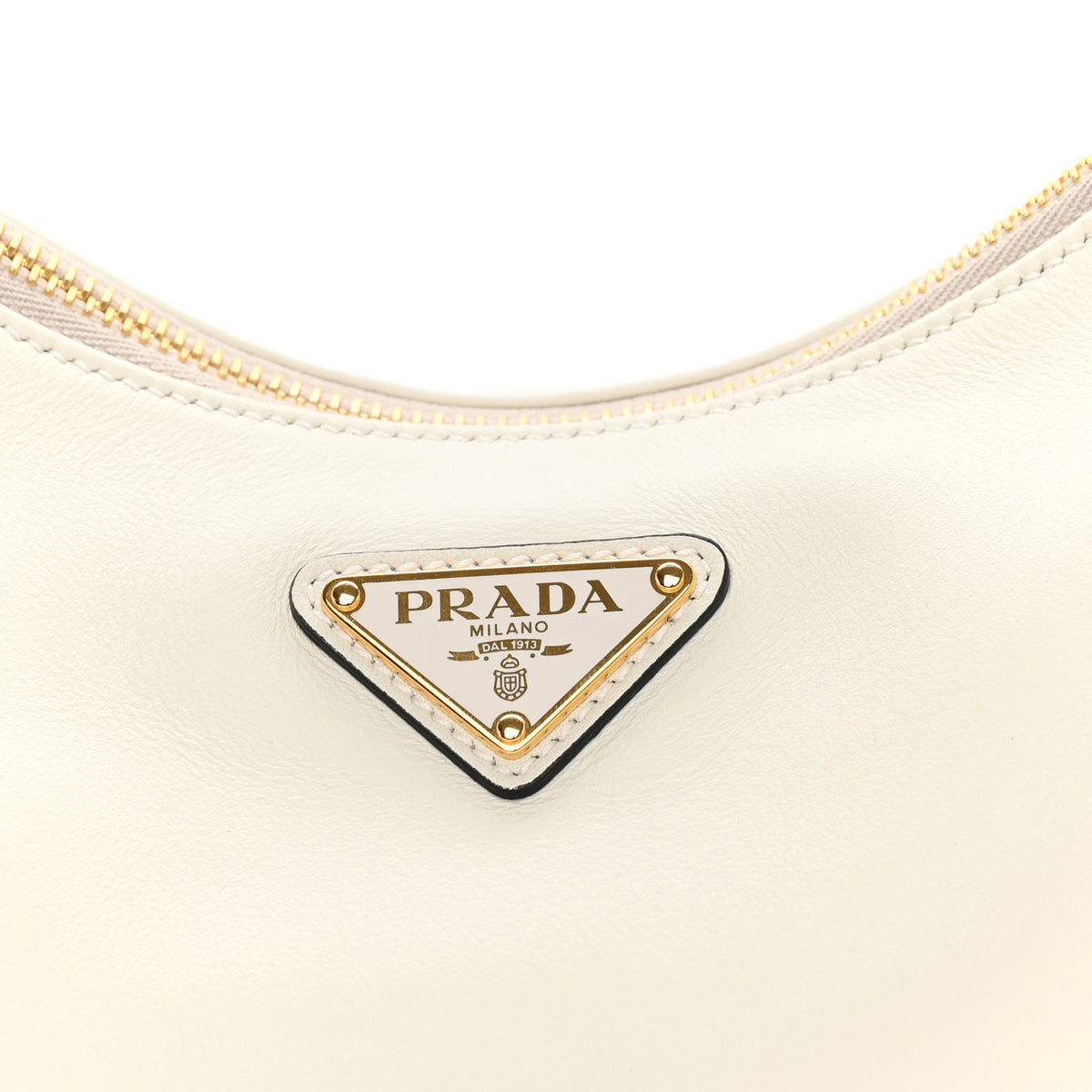Prada Soft Calfskin Medium Aimee Shoulder Bag White 6 of 8