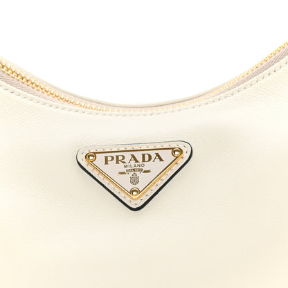 Prada Soft Calfskin Medium Aimee Shoulder Bag White 6 of 8