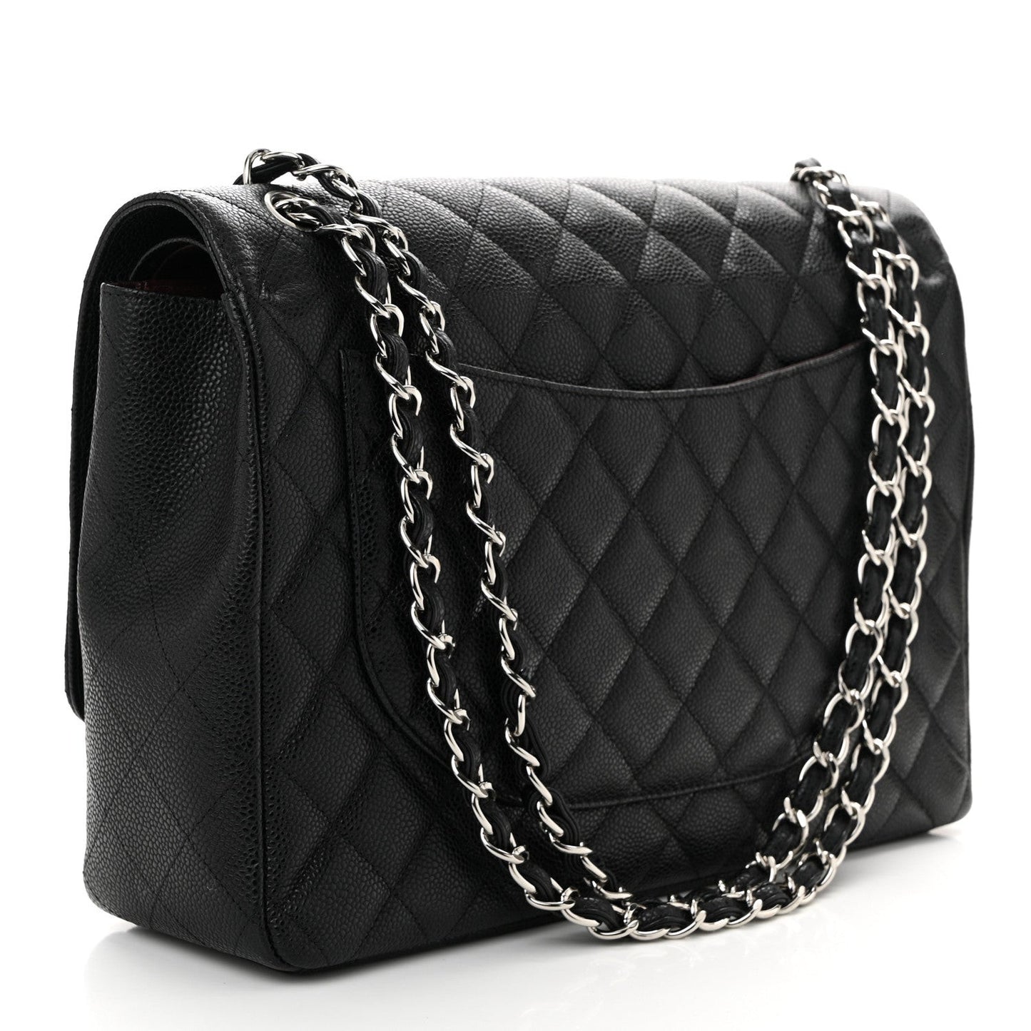 Caviar Quilted Maxi Double Flap Black