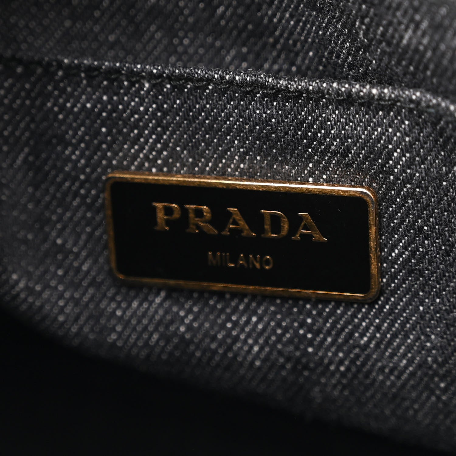Prada Denim Small Logo Tote Black 6 of 10