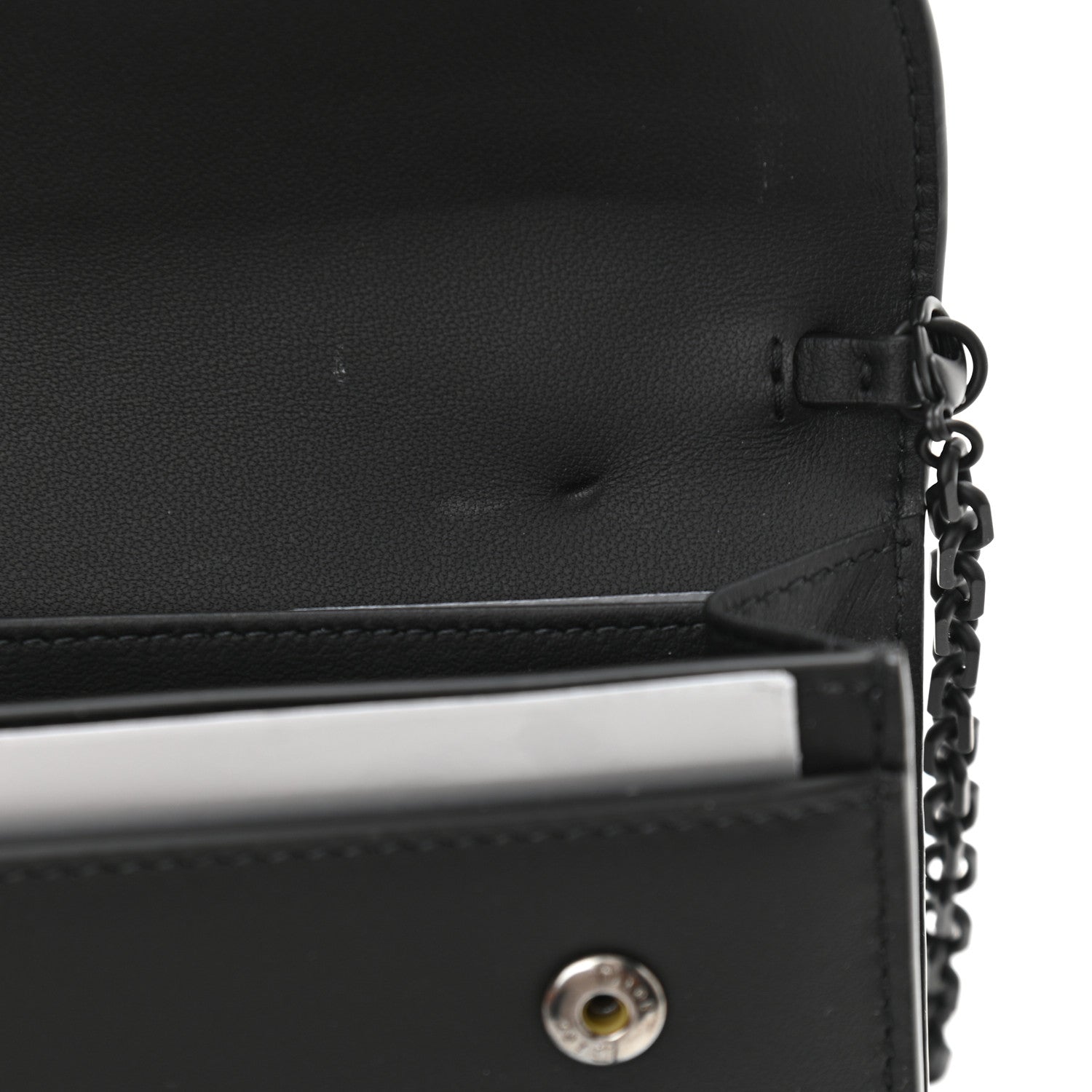Christian Dior Ultra Matte Calfskin Saddle Chain Wallet Pouch Black 12 of 13