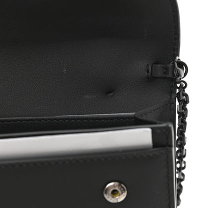 Christian Dior Ultra Matte Calfskin Saddle Chain Wallet Pouch Black 12 of 13