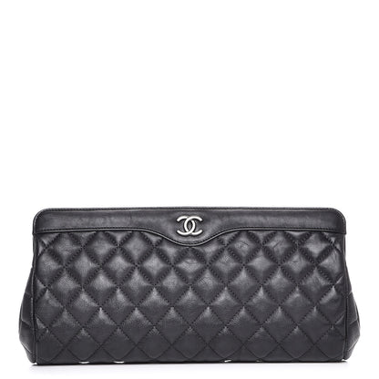 Chanel Crumpled Calfskin Quilted Clutch So Black 1 of 7