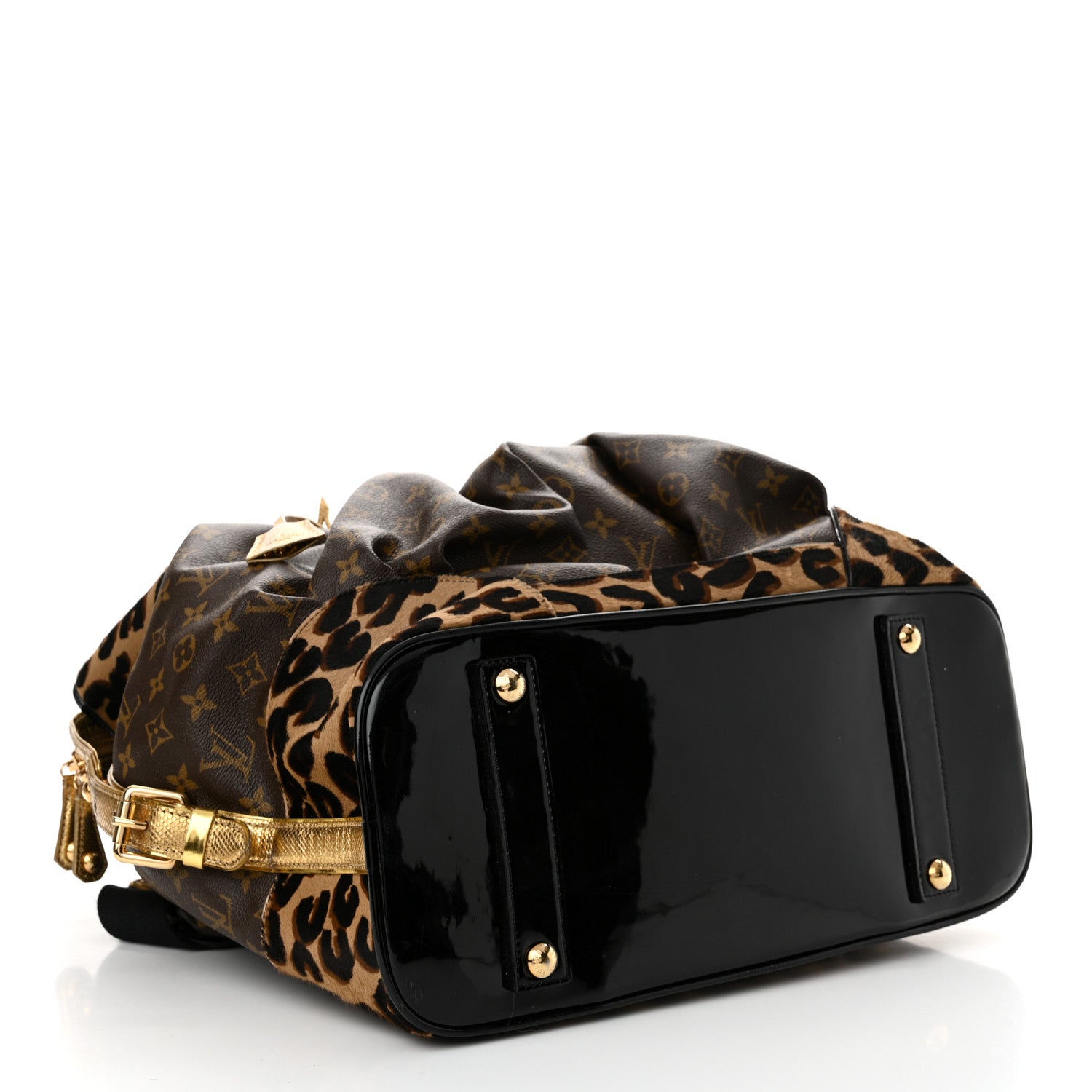 Louis Vuitton Monogram Leopard Pleated Steamer Bag 4 of 14