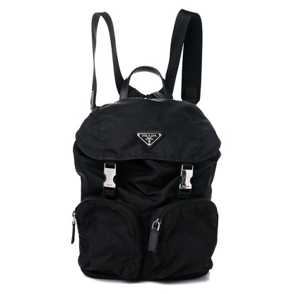 Prada Tessuto Nylon Vela Small Double Buckle Backpack Black 1 of 12
