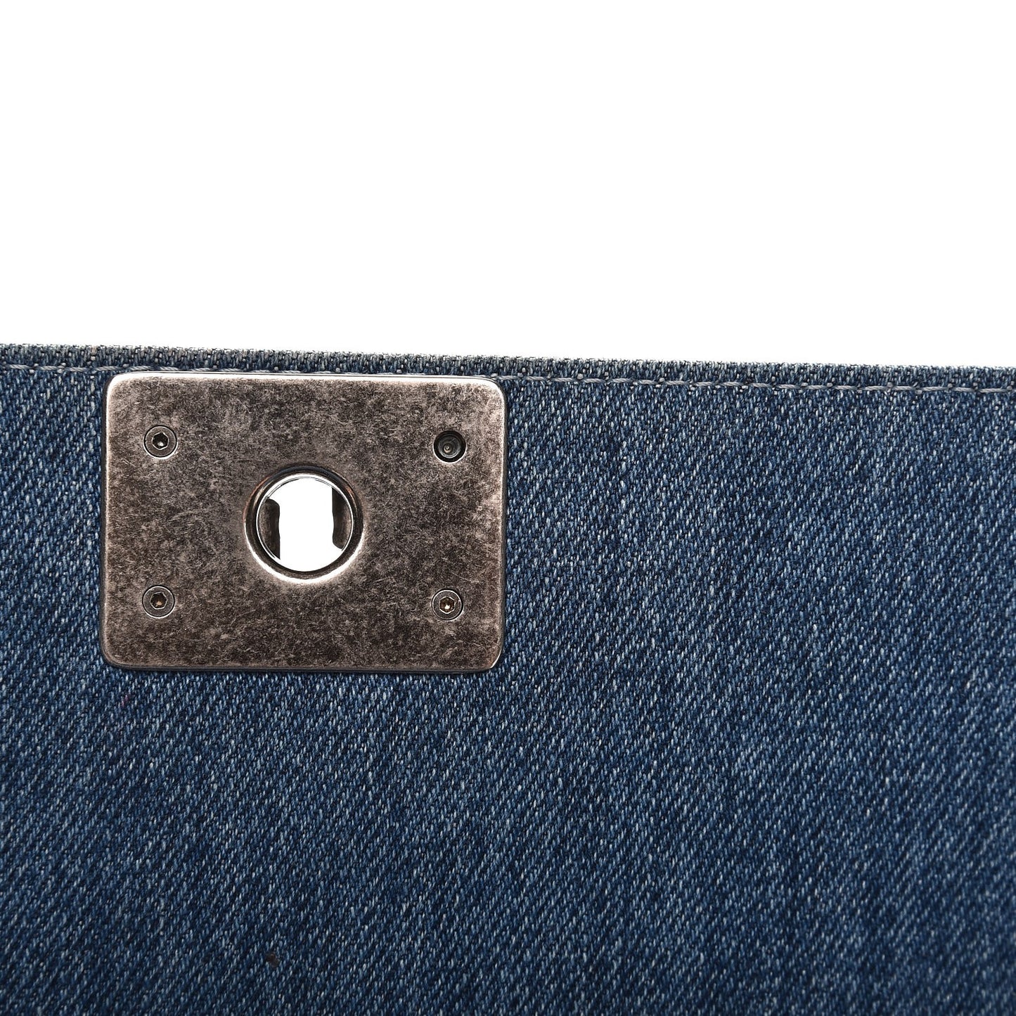 Denim Quilted Medium Boy Flap Blue