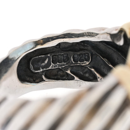 David Yurman Sterling Silver 14K Yellow Gold Blue Topaz 14mm Noblesse Ring 49 4.75 6 of 6