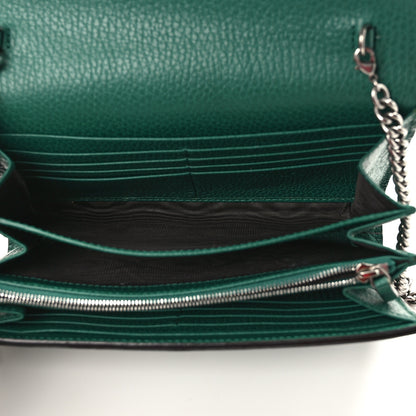 Gucci Calfskin Mini Dionysus Chain Wallet Emerald 5 of 10