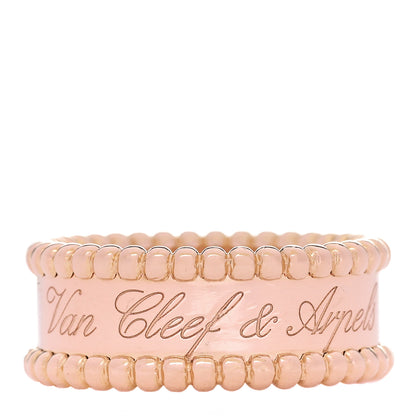 Van Cleef & Arpels 18K Rose Gold Perlee Signature Ring 52 6 1 of 7