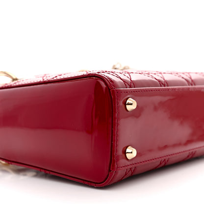 Christian Dior Patent Cannage Mini Lady Dior Red 9 of 12