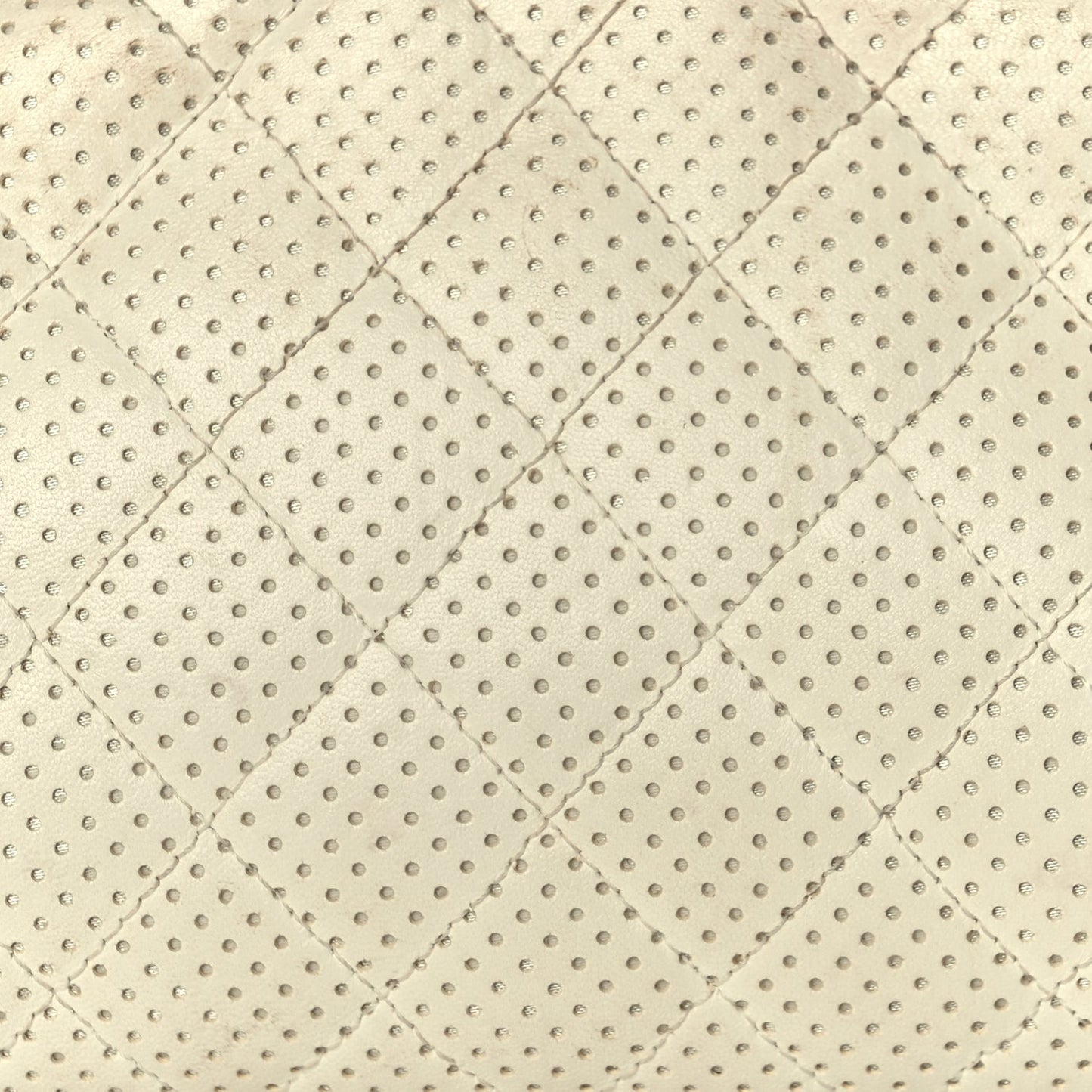 Lambskin Perforated Timeless Clutch White