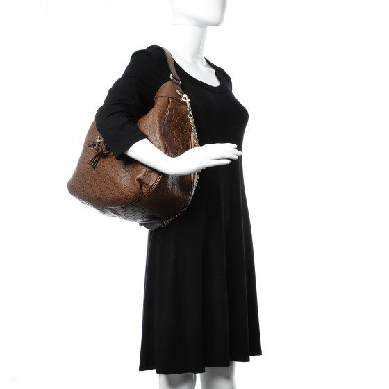Guccissima Medium Emily Hobo Brown