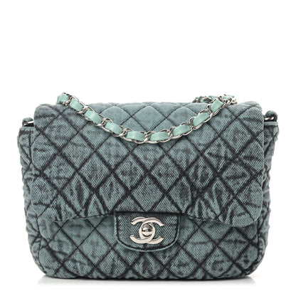 Chanel Washed Denim Quilted Small Denimpression Flap Blue Black 1 of 9