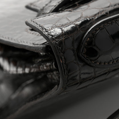 Hermes Shiny Alligator Kelly Sellier 28 Black 13 of 13