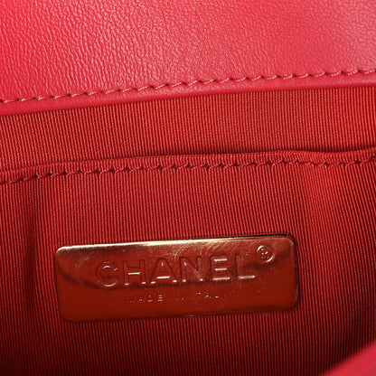 Chanel Lambskin Calfskin Quilted Shoulder Flap Bag  Red 5 of 9