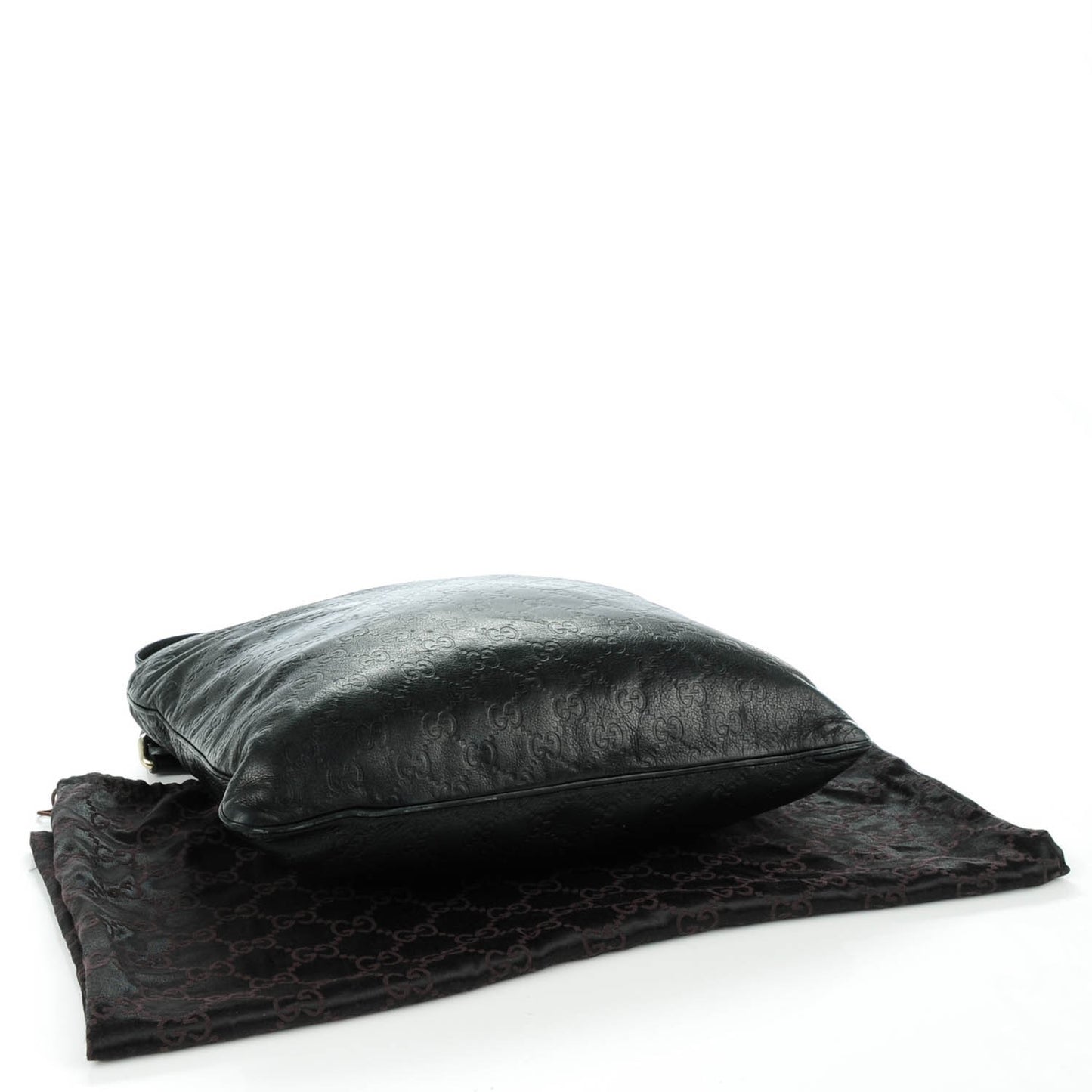 Guccissima Medium Flat Messenger Bag Black