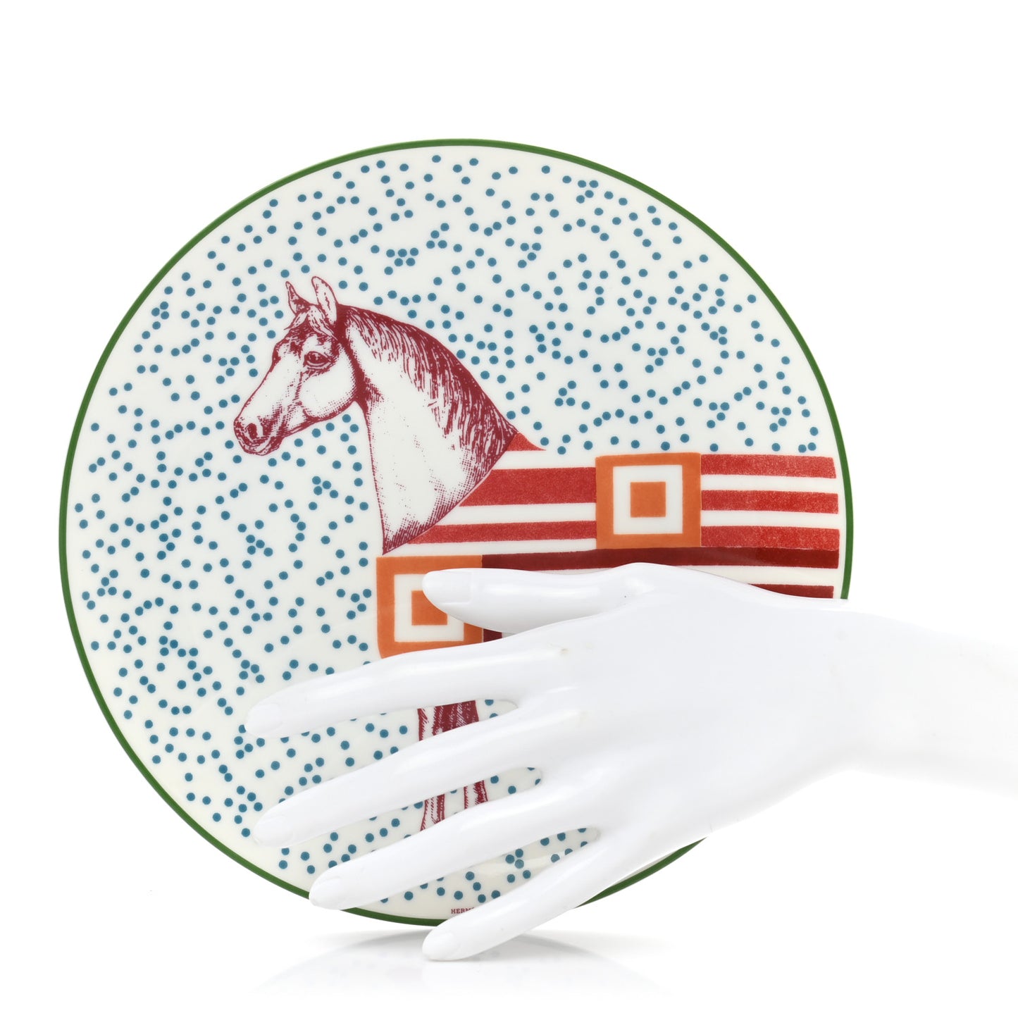 Porcelain Hippomobile Dessert Plate Set of 2
