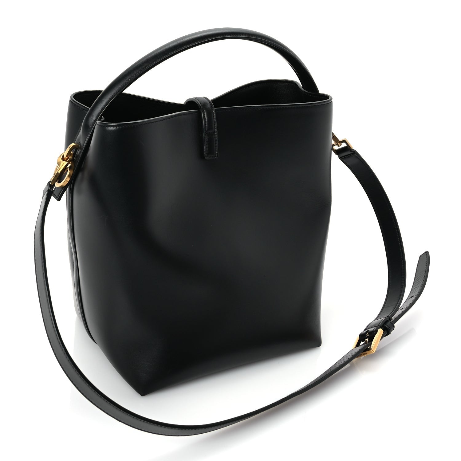 Saint Laurent Shiny Calfskin Le 37 Small Bucket Bag  Black 2 of 8