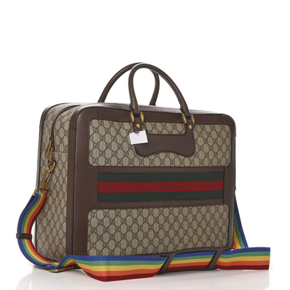Gucci GG Supreme Monogram Rainbow Strap Briefcase Brown 2 of 9
