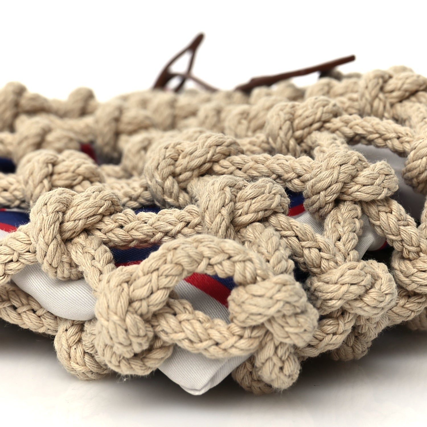 Prada Cotton Macrame Medium Noue Bag Corda Royal 7 of 8
