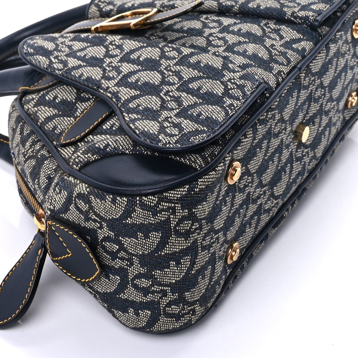 Monogram Mini Saddle Bowler Navy Blue