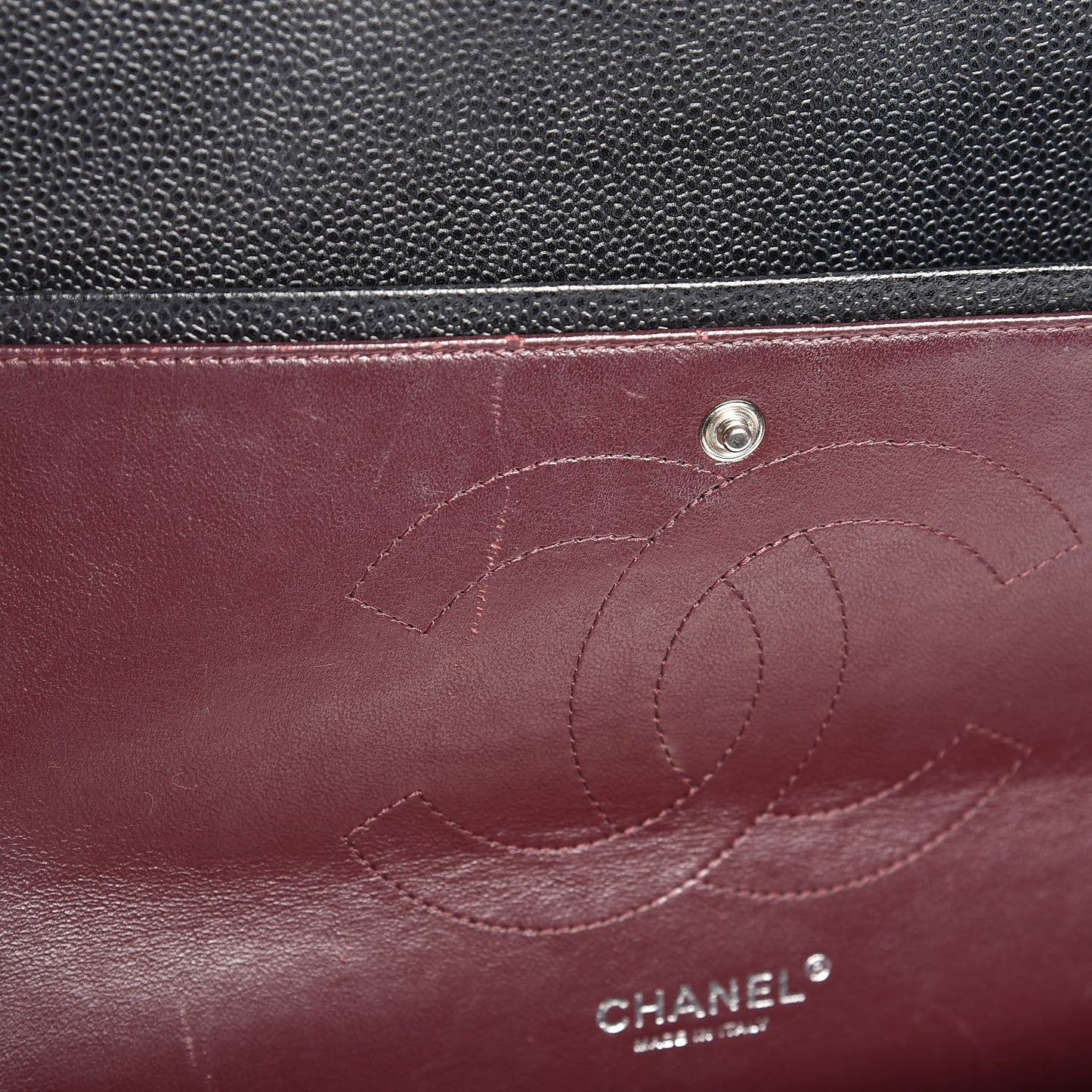 Caviar Quilted Jumbo Double Flap Black