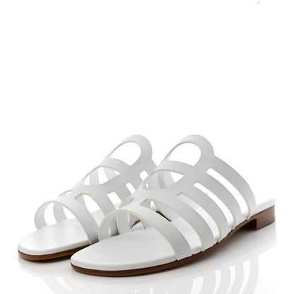 Hermes Calfskin Camelia Sandals 36 White 3 of 8
