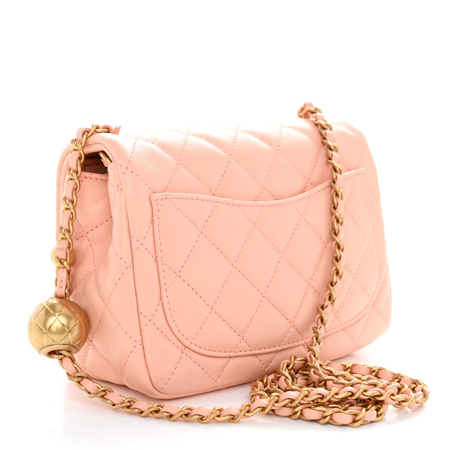 Chanel Lambskin Quilted Mini Pearl Crush Flap Light Orange 3 of 10