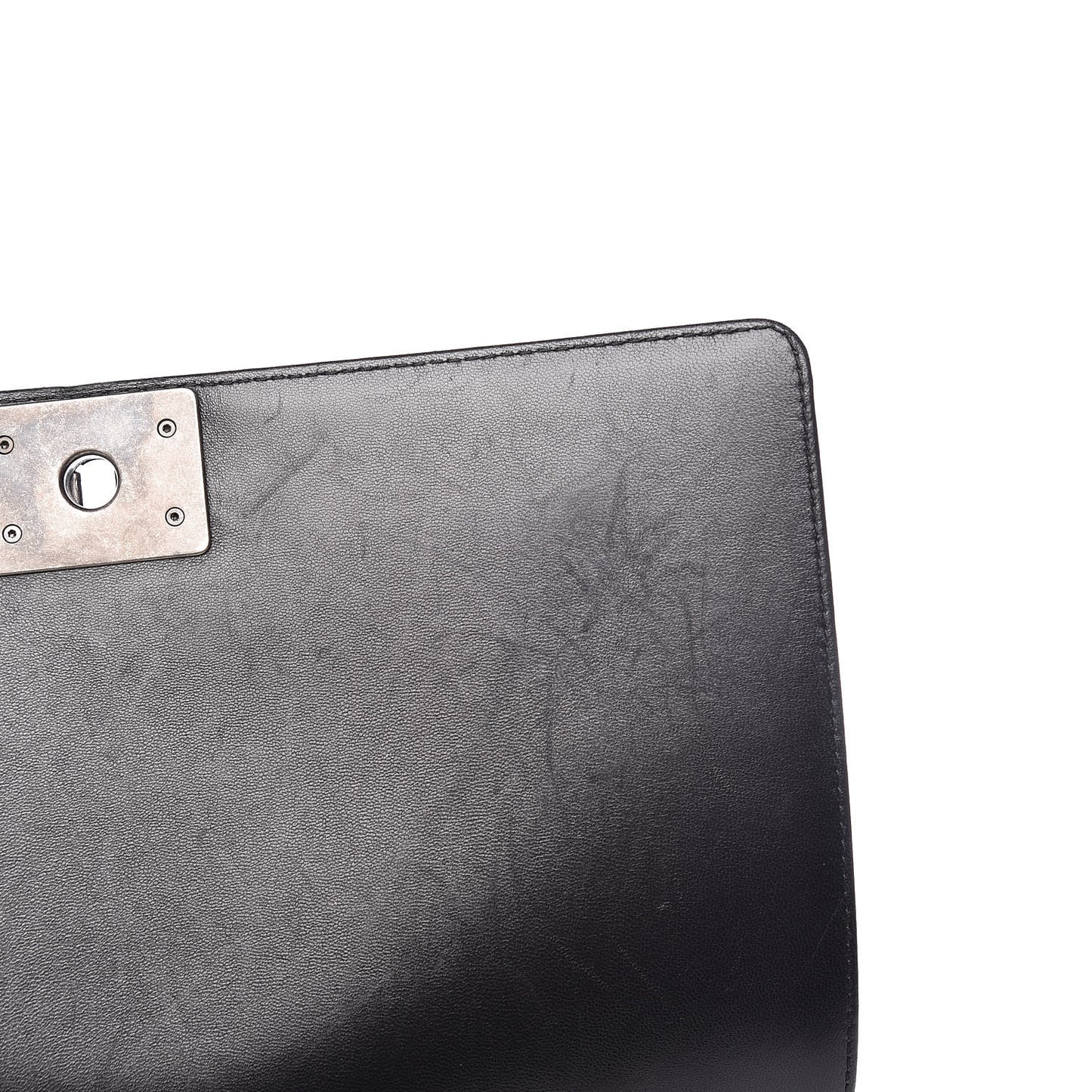 Lambskin Quilted Large Boy Flap Black