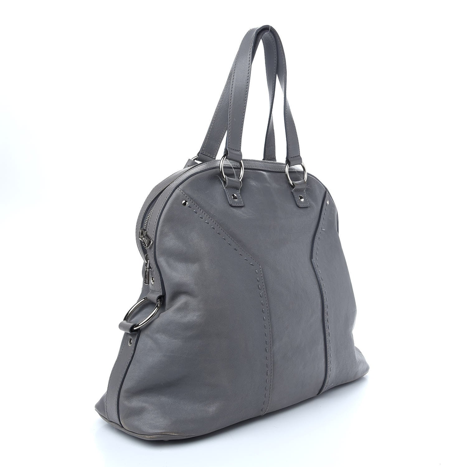 Saint Laurent Calfskin Oversized Muse Gray 3 of 11