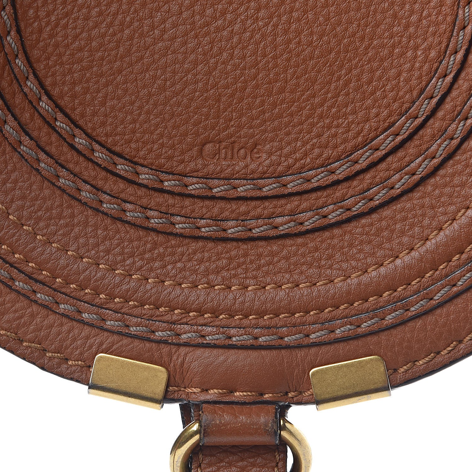 Chloe Calfskin Mini Marcie Round Crossbody Bag Tan 13 of 13