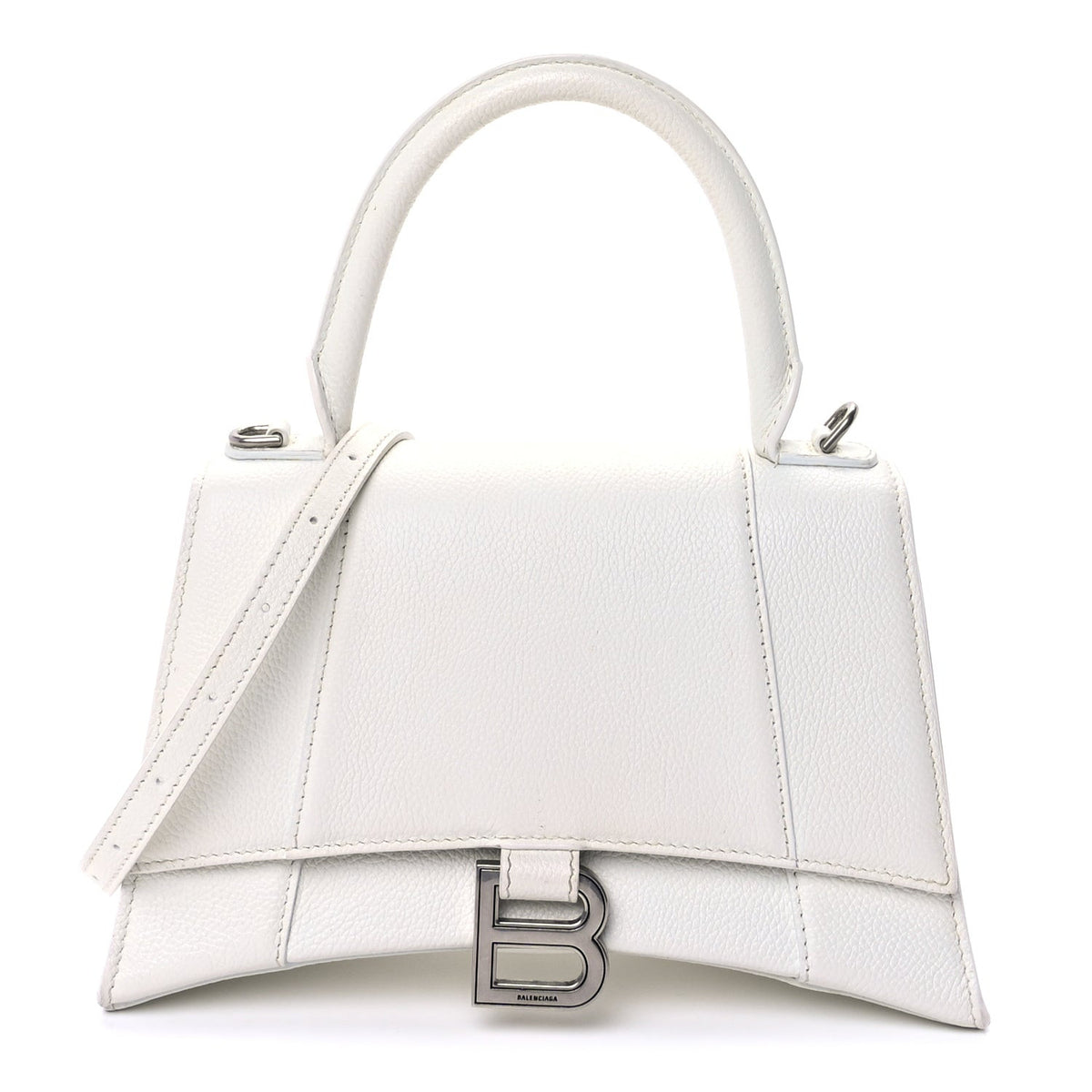 Balenciaga Grained Calfskin Small Hourglass Top Handle Bag White 1 of 8