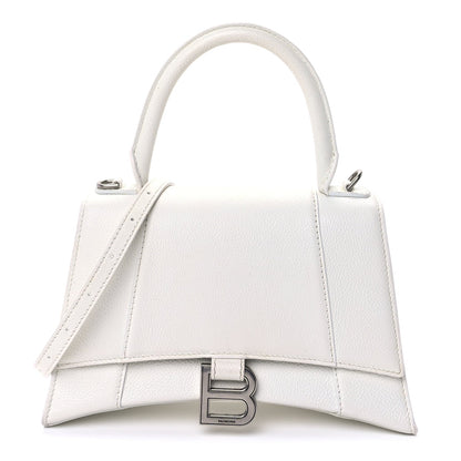 Balenciaga Grained Calfskin Small Hourglass Top Handle Bag White 1 of 8