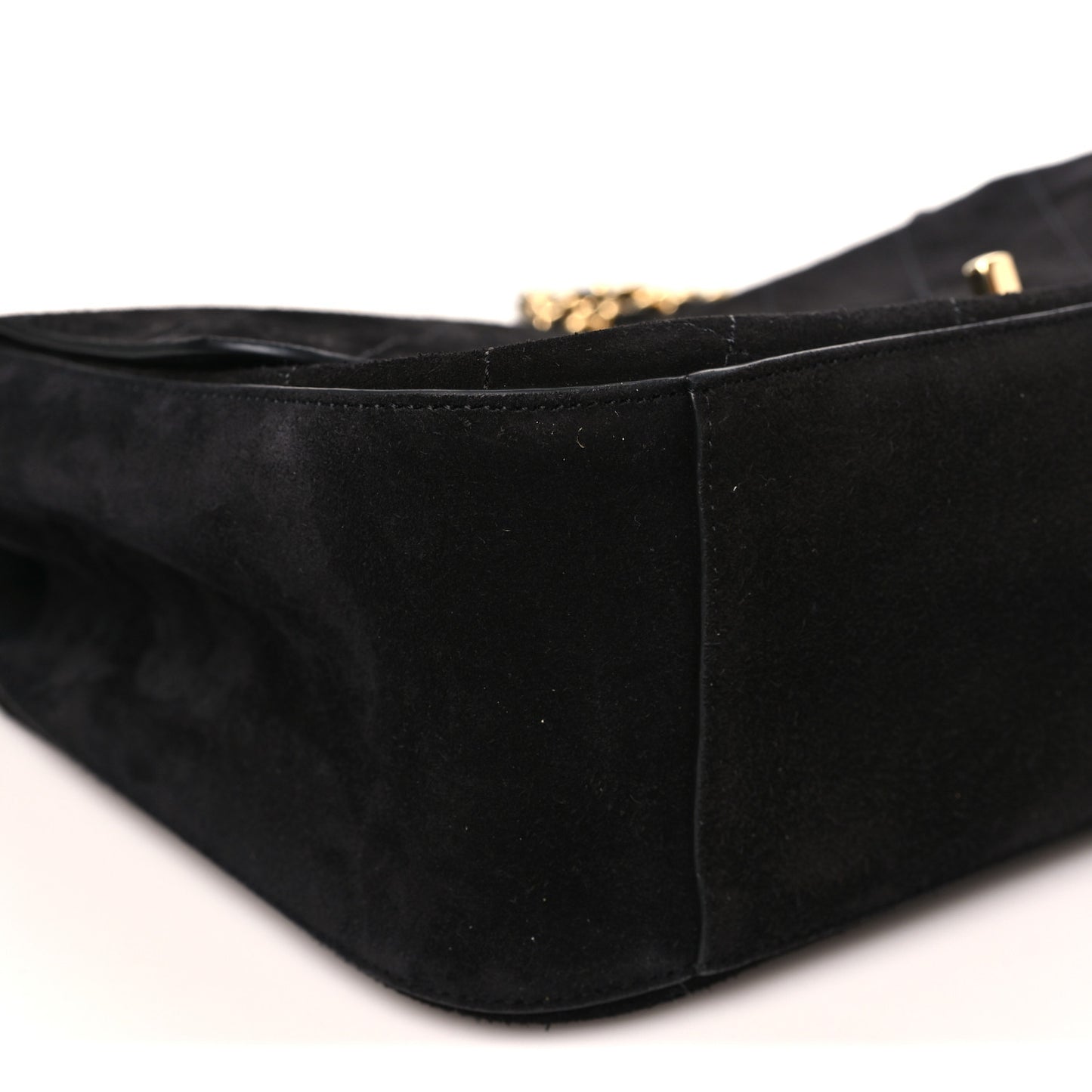 Suede Calfskin Small Maxi Flap  Black