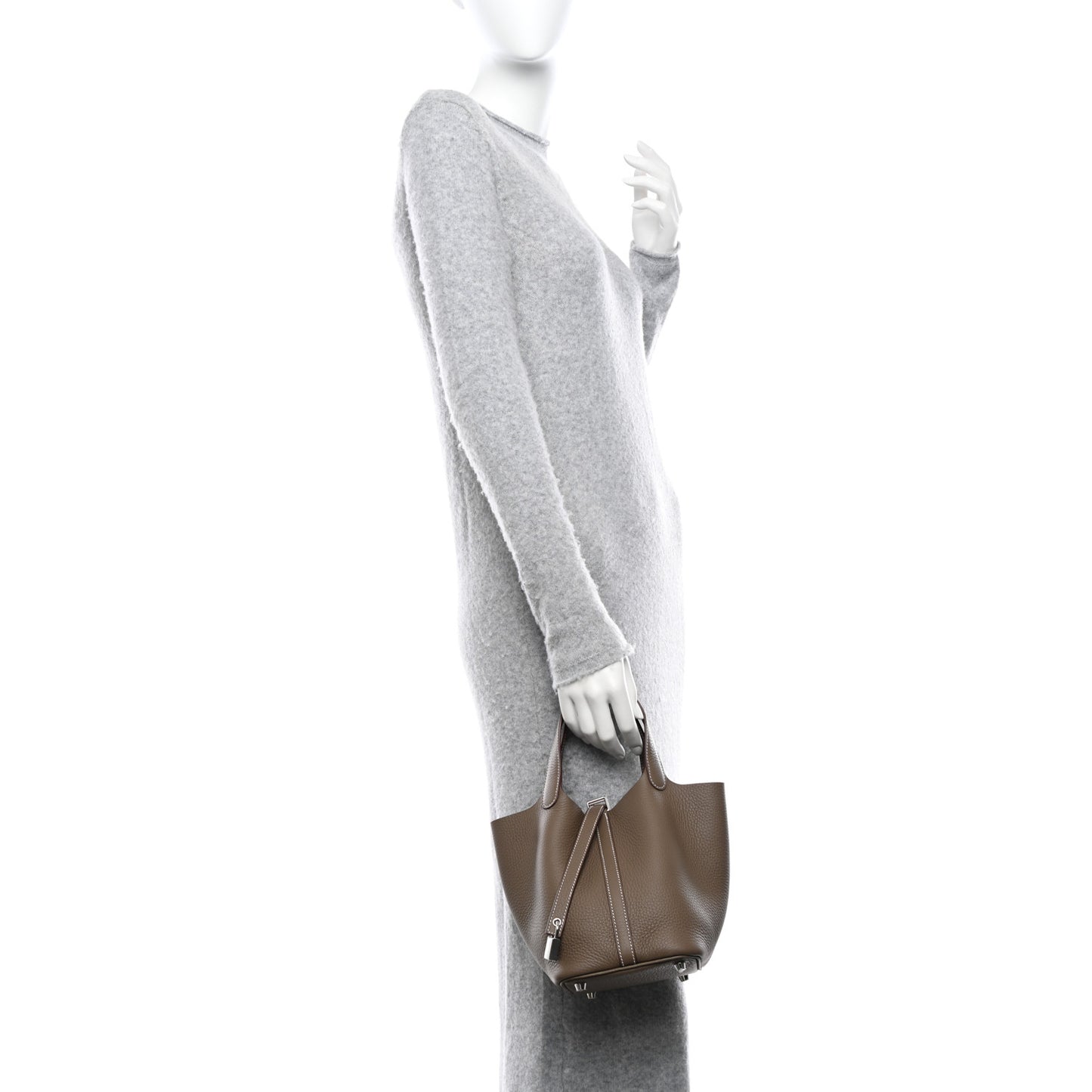 Taurillon Clemence Picotin Lock 18 PM Etoupe