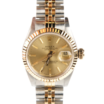 Rolex Stainless Steel 18K Yellow Gold 26mm Oyster Perpetual Datejust Watch Champagne 69173 2 of 10