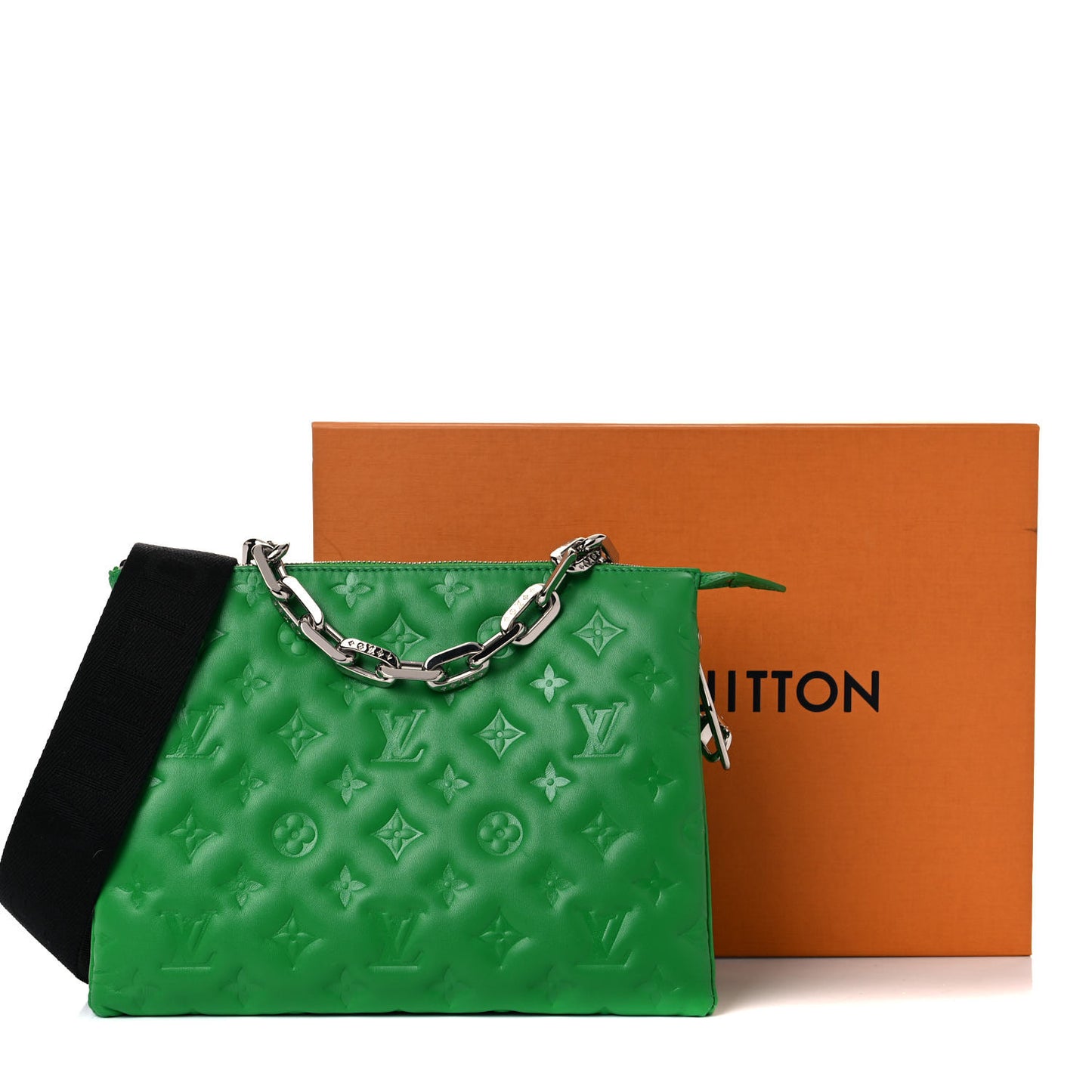 Lambskin Embossed Monogram Coussin PM LV Motion Green