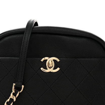 Chanel Goatskin Quilted Small Casual Trip Camera Case Black 8 of 10