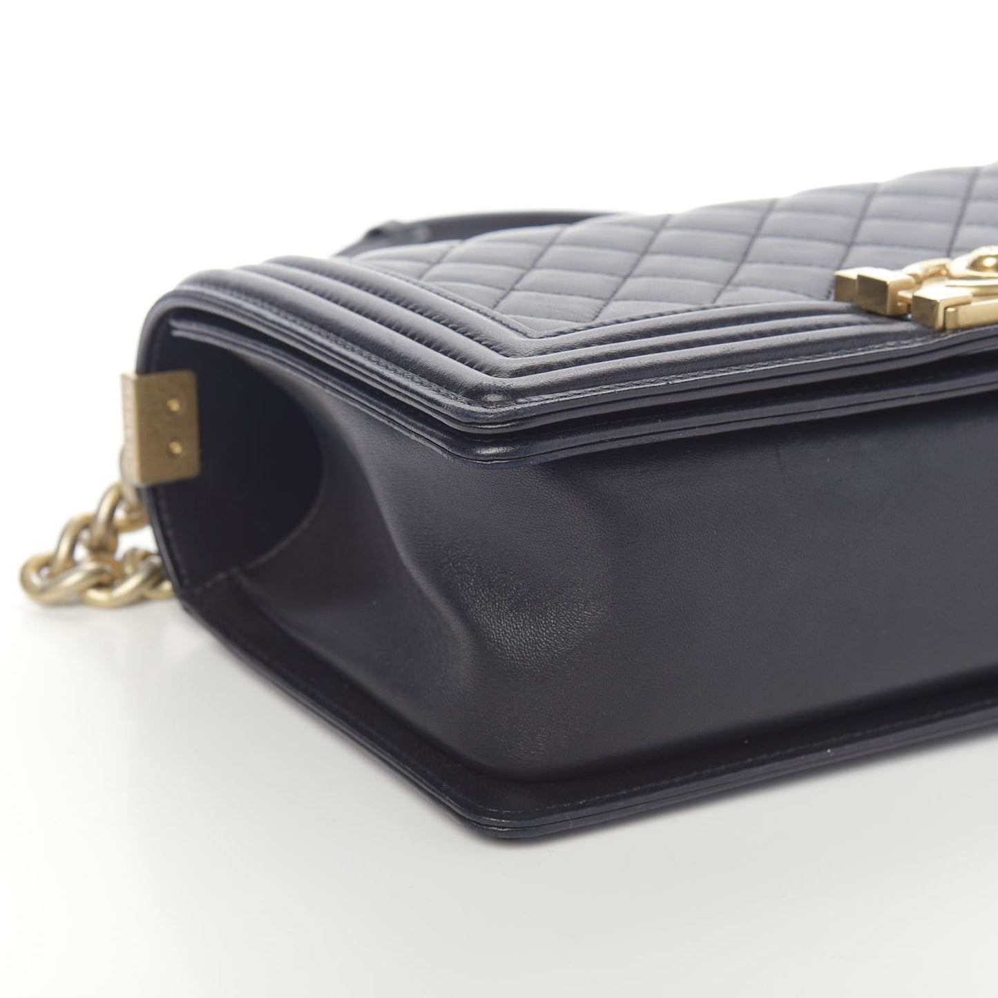 Lambskin Quilted Medium Boy Flap Black