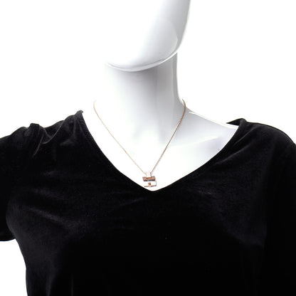 Hermes Rose Gold Plated Lacquered Eileen Pendant Necklace Rose Dragee 2 of 5