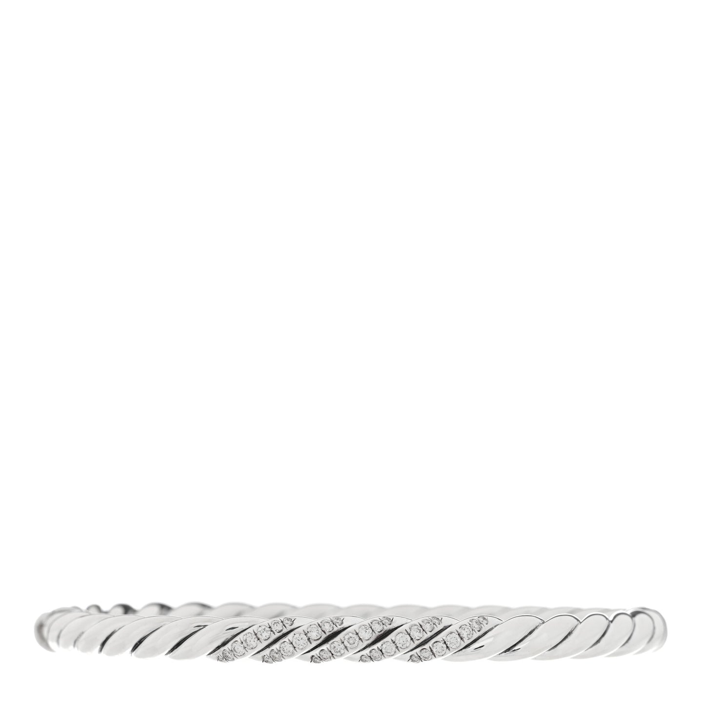 Sterling Silver Diamond 5mm Stax Cable Bangle Bracelet