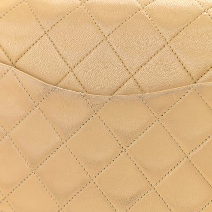 Chanel Lambskin Quilted Medium Double Flap Beige 12 of 14