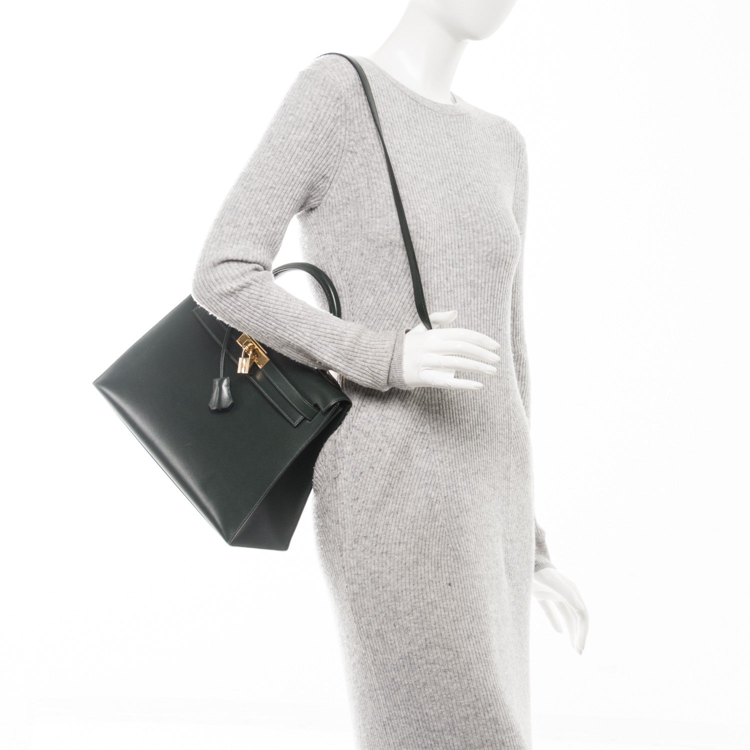 Hermes Box Kelly Sellier 32 Vert Fonce 2 of 17