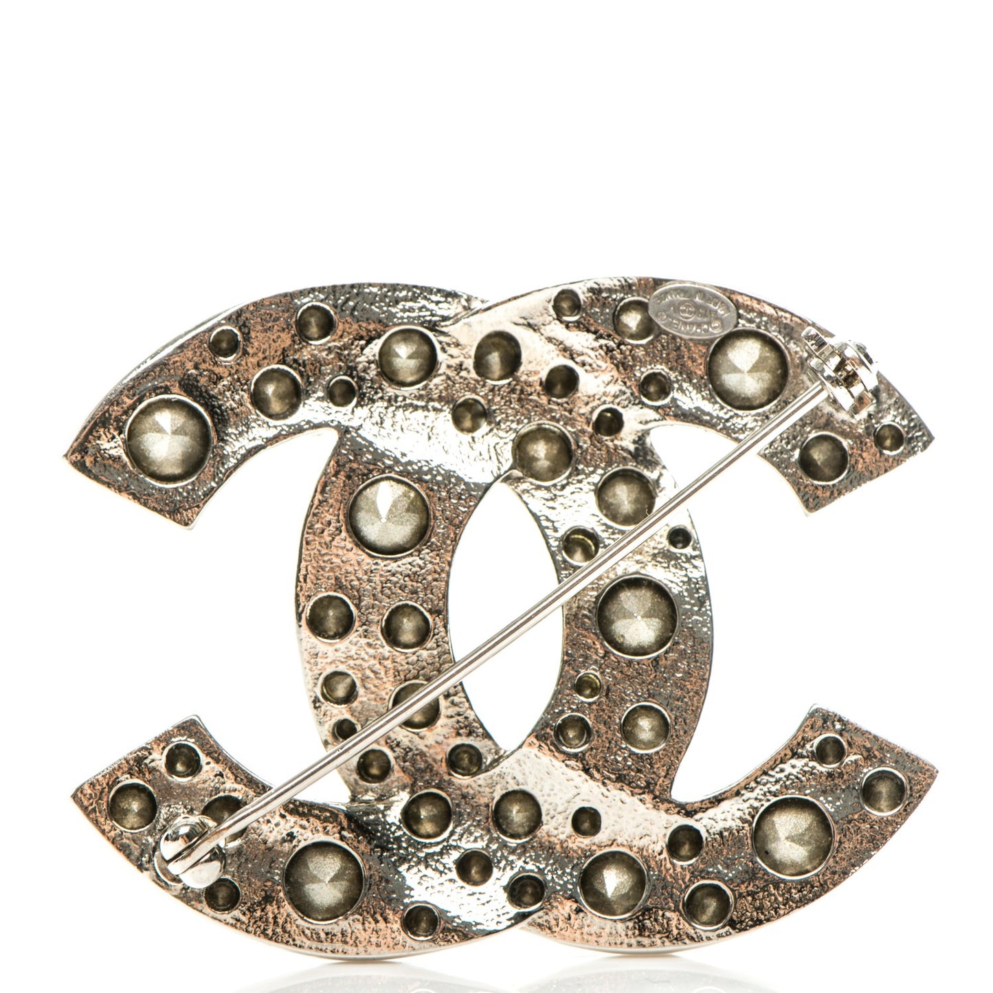 Crystal Large CC Brooch Silver